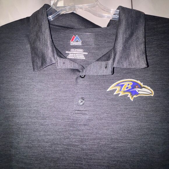 Majestic Baltimore‎ Ravens Performance Polo Grey 2XL - Picture 1 of 3